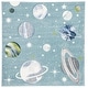 preview thumbnail 38 of 36, SAFAVIEH Carousel Kids Selvinaz Solar System Rug 5'3" Square - Teal/Ivory - Square