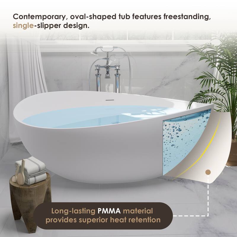 Vespa Solid Surface Soaking Bathtub with Drain