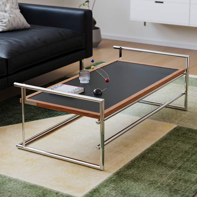 solid wood stainless steel coffee table