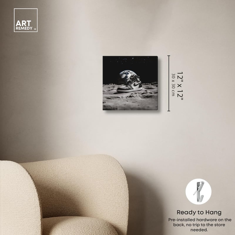 Moon Kicks Canvas by Art Remedy, Gallery Wrapped