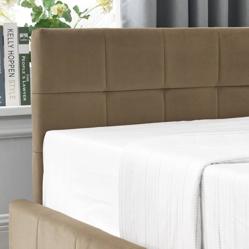 L-shaped Velvet Upholstered Daybed Tufted Sofa Bed with Soft Backrest Armrests - and Optional Corner Storage Day Bed