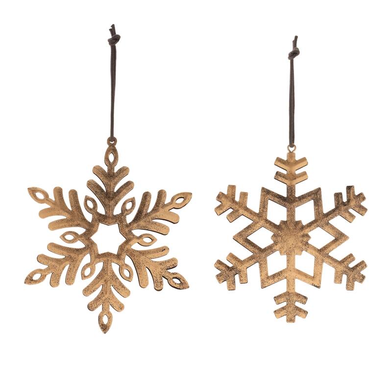 Set of 12 Metal Snowflake Ornaments for Christmas Tree Decor - 4.5" x 0.25" x 5.75"