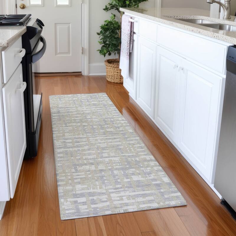 Premium Washable Super Soft Abstract Weave Mayfield Rug - Beige - 2'3" x 7'6"