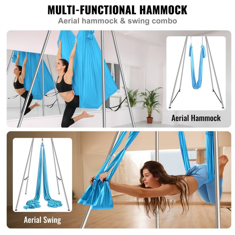 Aerial Yoga Frame with Hammock, 9.67ft Stand for Indoor Outdoor Use