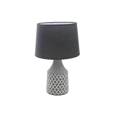Ceramic Table Lamp With Shade (Black Diamond)