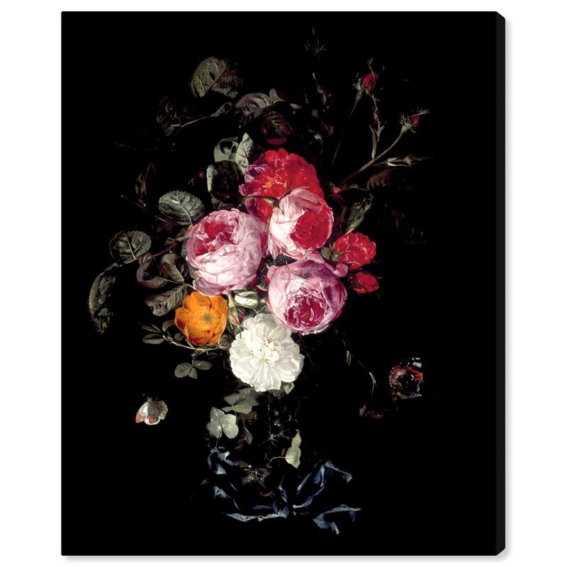 Wynwood Studio Canvas Floral and Botanical Christian Luycks - A Festoon of Roses Pink and Traditional Wall Art Canvas Print