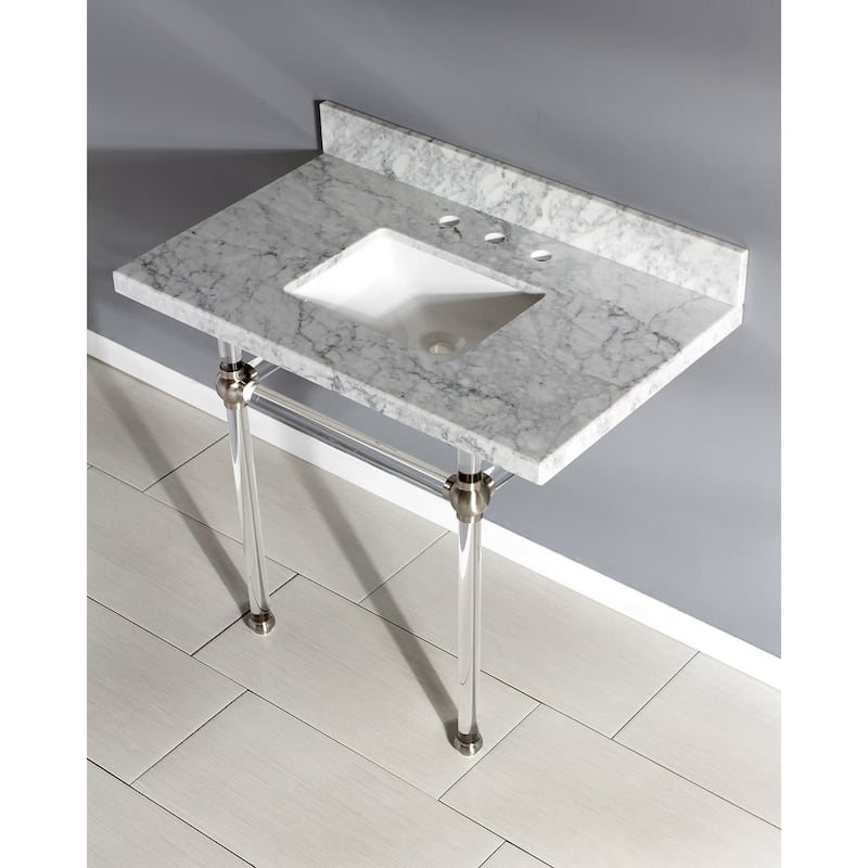 Kingston Brass Templeton 36" Rectangular Marble Wall Mounted Bathroom