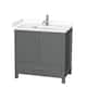 Option Dark Gray / White Cultured Marble Top / Brushed
