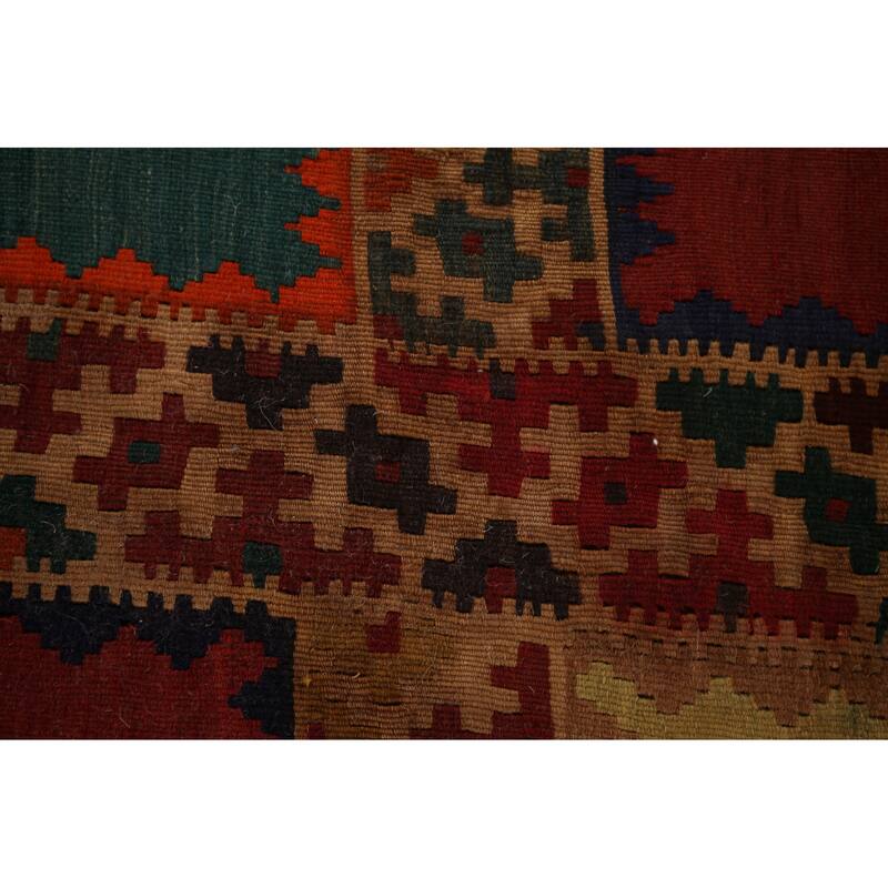 Flatweave Vegetable Dye Kilim Qashqai Persian Antique Runner Rug - 4'7"x 15'11"