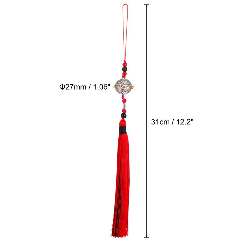 1Pcs 31cm/12.2" Pendants with Tassels, Classic Bells Tassel Pendant - Red Black