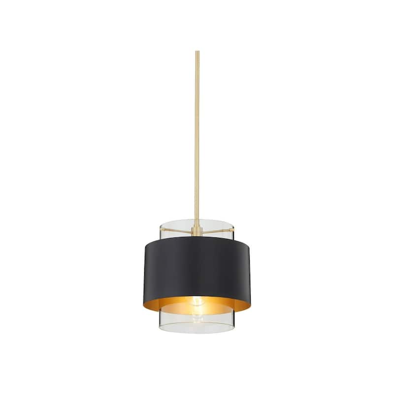 Quorum International 11" Wide Pendant with Metal and Glass Shade