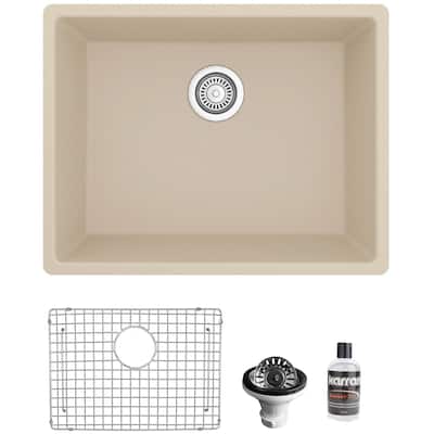 Karran USA QU-820-PK1 Quartz QU 24-3/8" Undermount Single Basin Quartz
