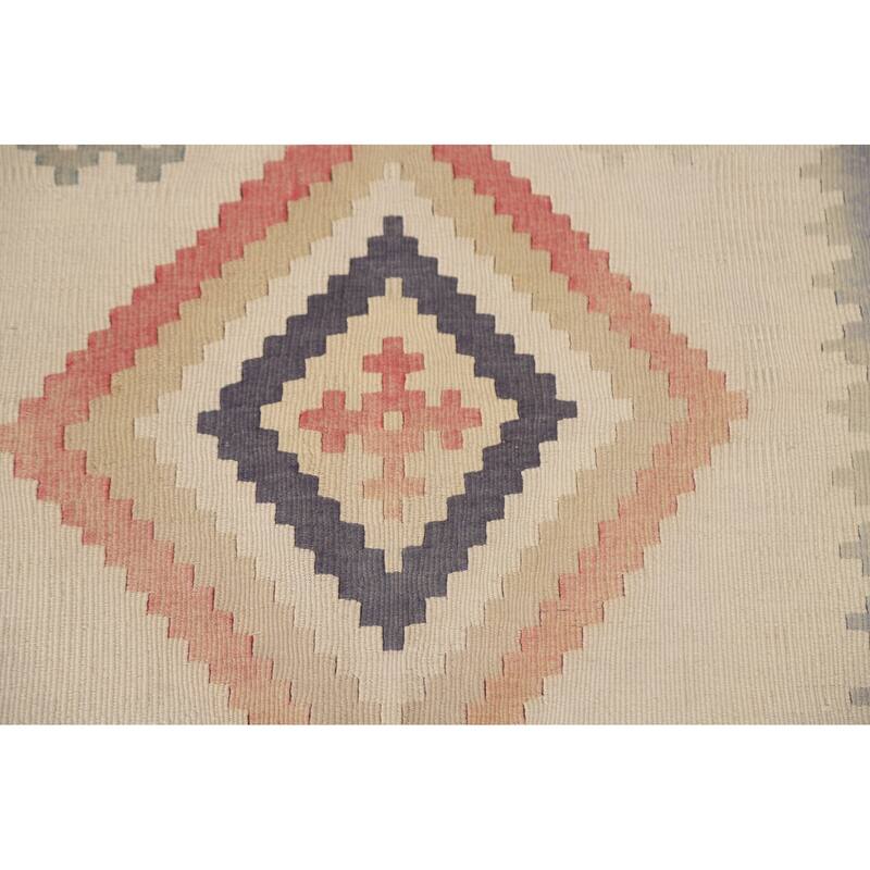 Tribal Kilim Qashqai Persian Vintage Area Rug Hand-Woven Wool Carpet - 4'6"x 7'8"