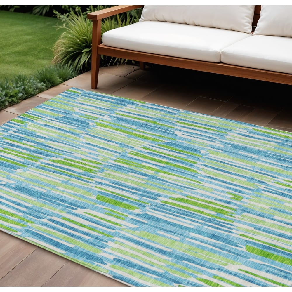 HomeRoots Abstract Transitional Rectangle Outdoor Rug