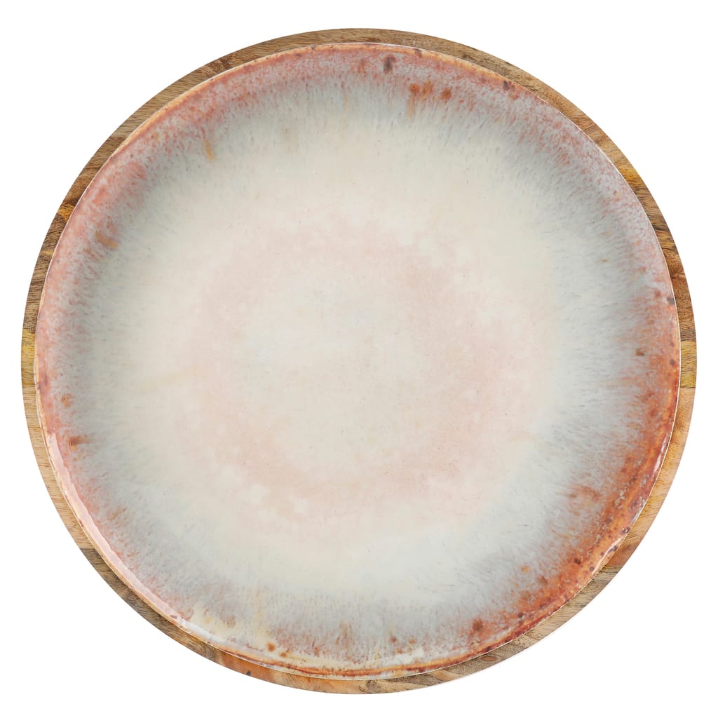 Cravings By Chrissy Teigen 15In Enameled Mango Wood Platter Blush - 15 Inch