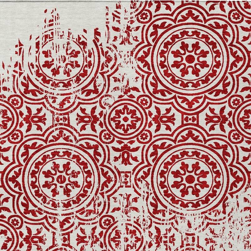 HomeRoots Medallion Transitional Rectangle Outdoor Rug