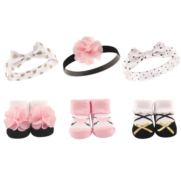 slide 1 of 1, Hudson Baby Infant Girl Headband and Socks Giftset 6pc, Heart, One Size - Heart Heart - One Size
