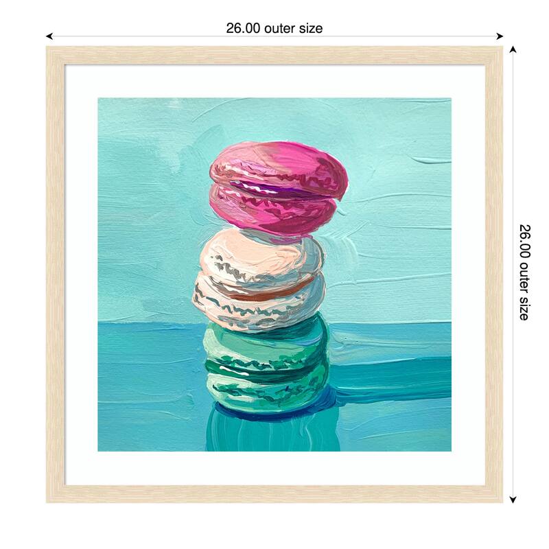 Macarons by Pauline Wegman Wood Framed Wall Art Print - Natural