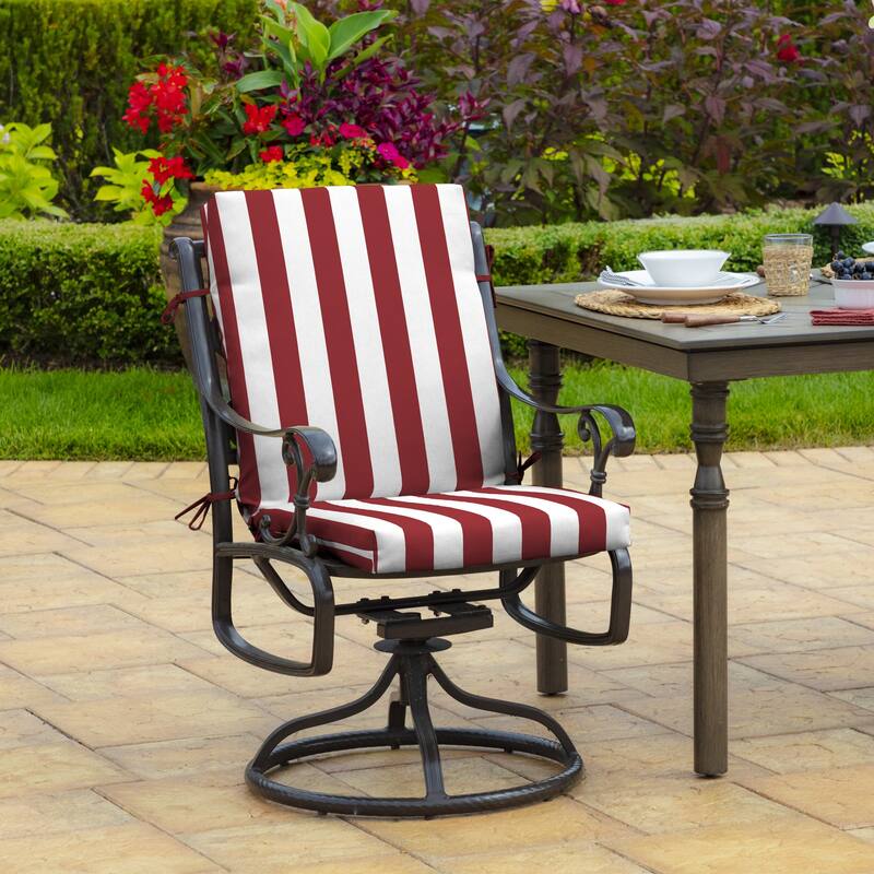 ARDEN Outdoor Cabana Stripe 44 x 20 in. High Back Dining Chair Cushion
