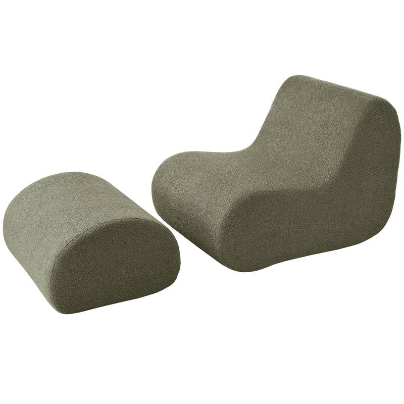 Minimalist Accent Chair with Ottoman