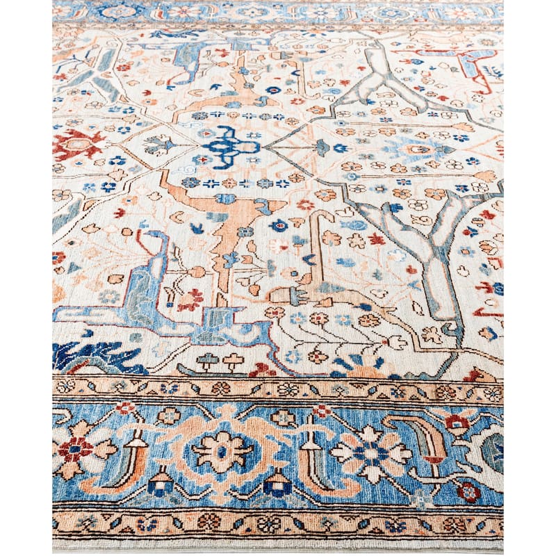 Serapi One-of-a-Kind Hand-Knotted Area Rug - Ivory - 7' 9" x 9' 9"