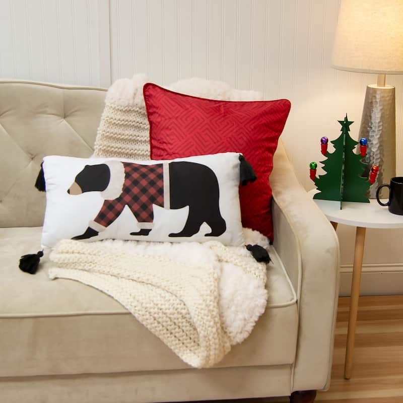 Your Lifestyle by Donna Sharp Christmas Bear Polyester Decor Pillow - Accent