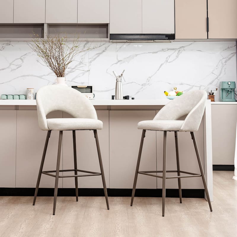 Glitzhome Set of 2 41"H Modern Tapered Leg Counter or Bar Stools Pub Chair