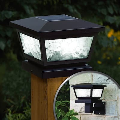 Classy Caps Black Fairmont Solar Post Caps (Set of 2)