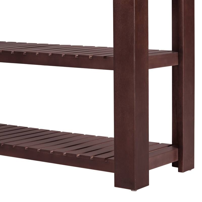 Stylish Entryway Console Table with 4 Drawers and 2 Shelves, Suitable for Entryways, Living Rooms