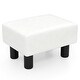 preview thumbnail 10 of 28, Gymax PU Leather Ottoman Rectangular Footrest Small Stool - See Details White