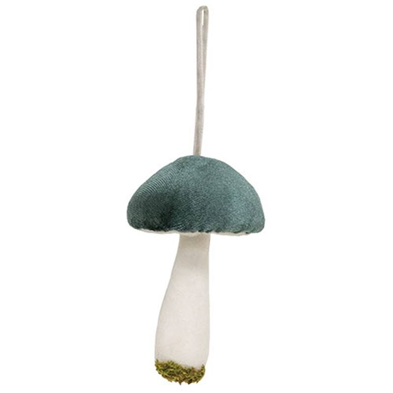 Velvet Mushroom Ornaments Christmas Decor 3 Asstd - 4.5" x 2.5"