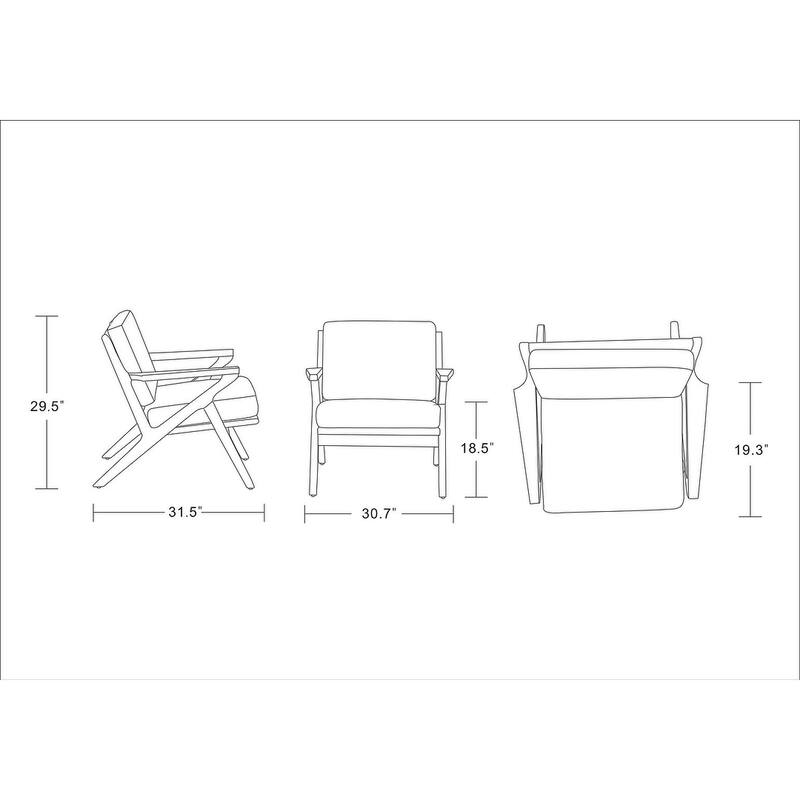 Manhattan Comfort Martelle Amber Twill Weave Accent Chair