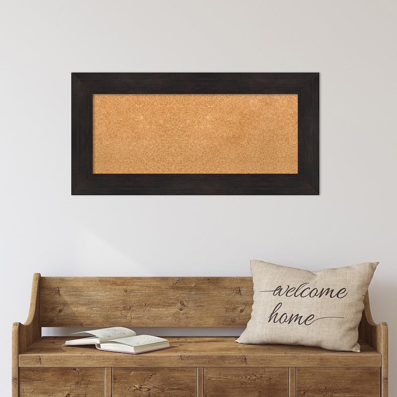 Furniture Espresso Framed Cork Bulletin Memo Board