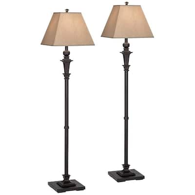 59" Italian Bronze Floor Lamps Set of 2 - 14" x 59"