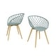 preview thumbnail 20 of 25, Jamesdar Kurv Mid-Century Modern Lightweight Mini Chair (Set of 2) Cool Sage/Natural