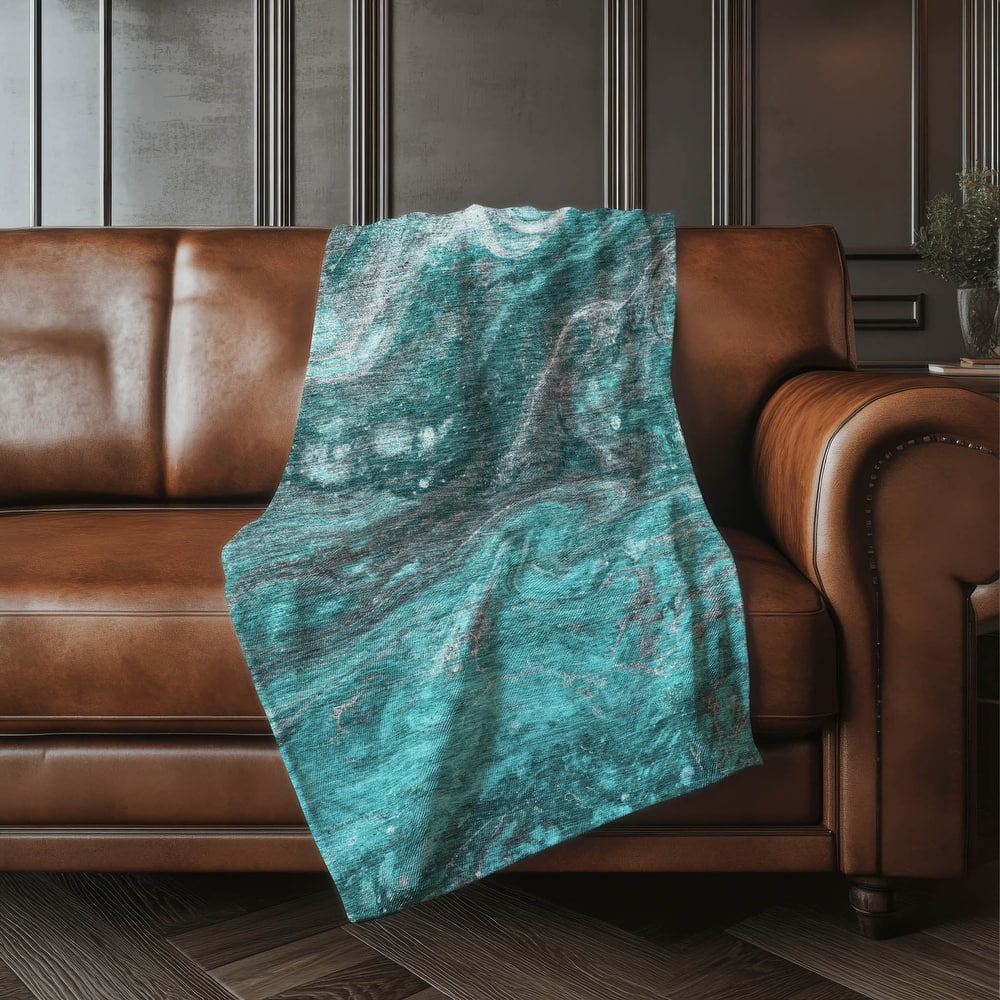 Premium Machine Washable Abstract Contemporary Sherpa Throw Blanket