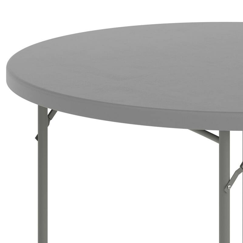 48" Round Granite White Plastic Event and Party Folding Table - 48"D x 48"W x 29"H