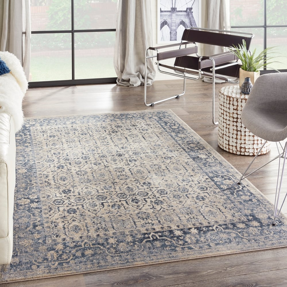Malta Classic Bordered Geometric Medallion Area Rug