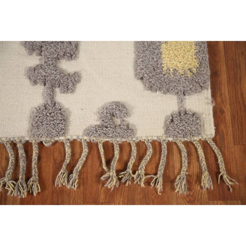 Moroccan Oriental Area Rug Hand-Knotted Wool Carpet - 5'2"x 7'11"