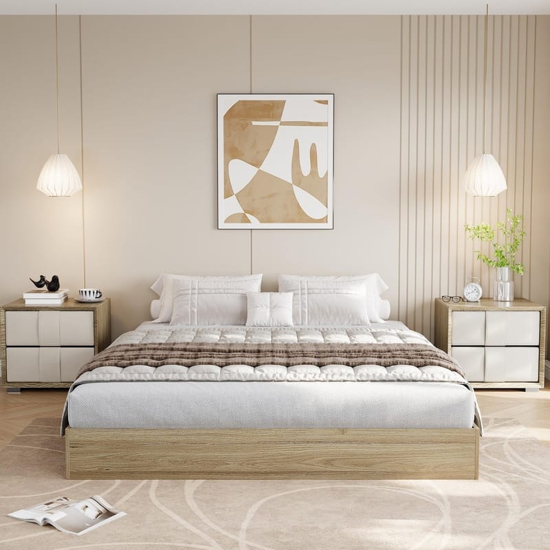 Modern Solid Wood Platform Bed Frame
