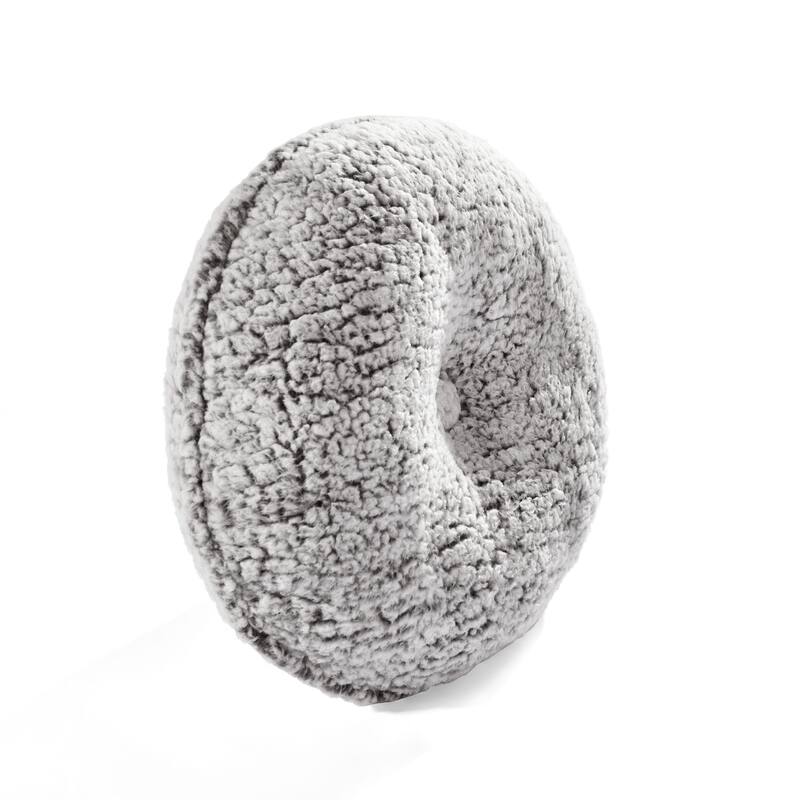 Lush Decor Button Soft Sherpa Round Decorative Pillow