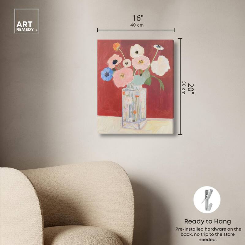 Anemones in a Vase I Canvas by Art Remedy, Gallery Wrapped