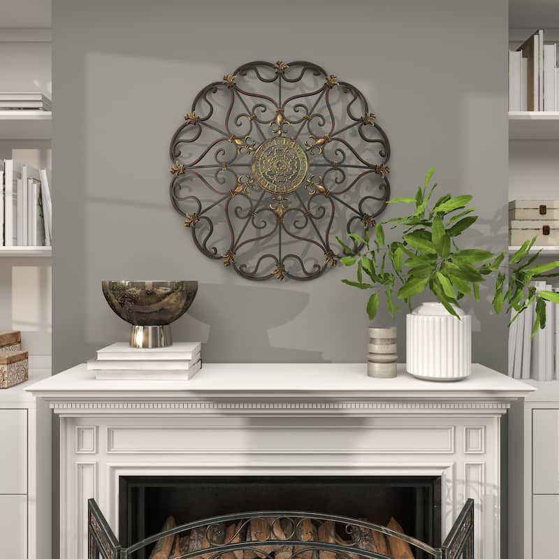 Brown Metal Scroll Home Wall Decor