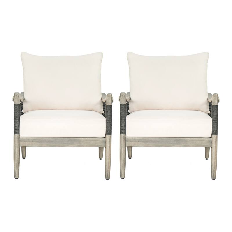 Christopher Knight Home - Riviera Acacia Wood Patio Club Chair with Woven Rope Accents