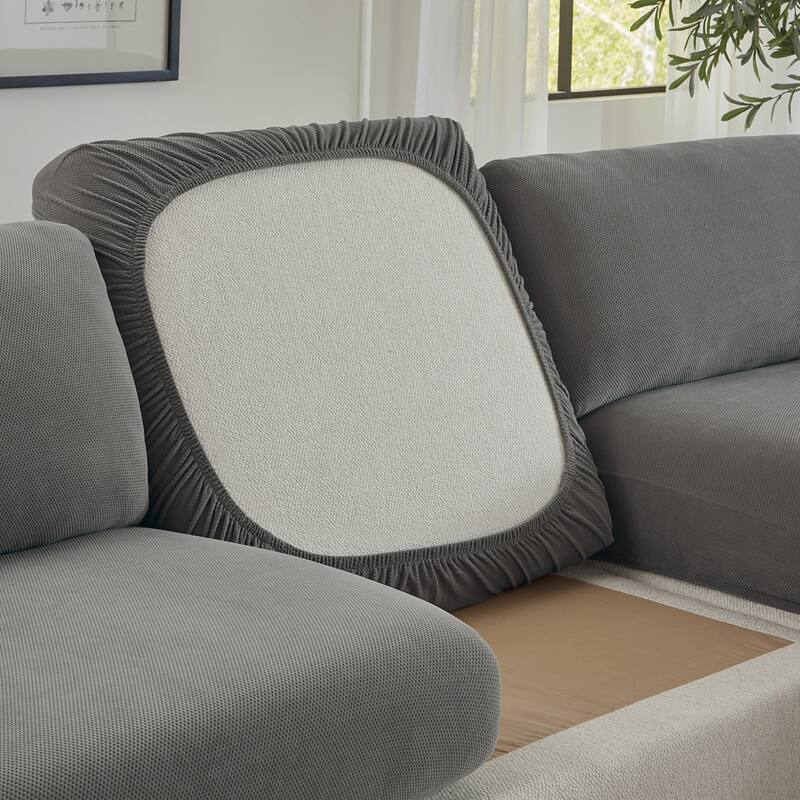 SureFit Stretch Pique Sectional Couch Cushion Slipcovers
