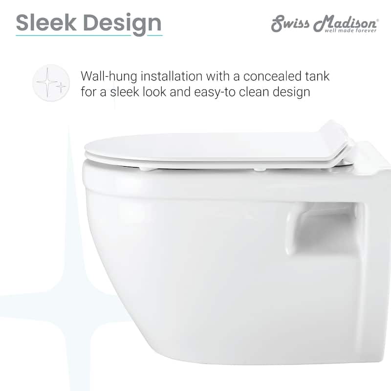 Ivy Wall Hung Elongated Toilet Bowl 0.8/1.28 GPF Dual Flush