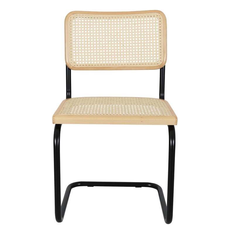 Breuer Chair Company Marcel Breuer Cesca Cane Cantilever Side Chair w/ Black Steel Frame (Various Wood & Cane Colors)