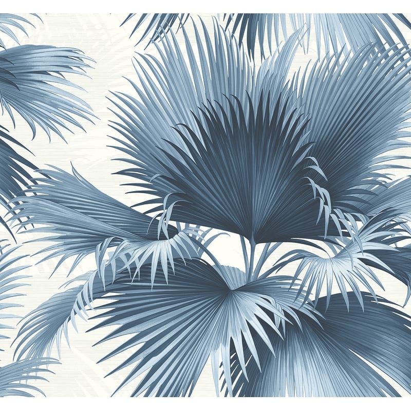 Kenneth James Endless Summer Blue Palm Wallpaper - 27in x 324in x 0.025in