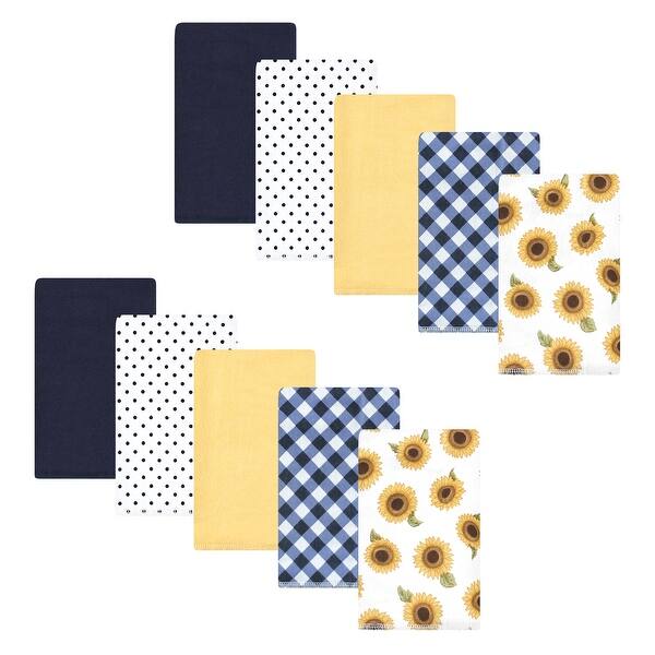 slide 1 of 1, Hudson Baby Infant Girl Cotton Flannel Burp Cloths, Sunflower, One Size - Sunflower - One Size One Size - Sunflower