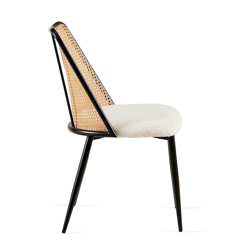 Natural Cane Back Dining Chairs Set of 2 Upholstered Dining Room Kitchen Chair